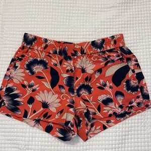 J. Crew floral printed cotton/linen elastic waist pull on shorts